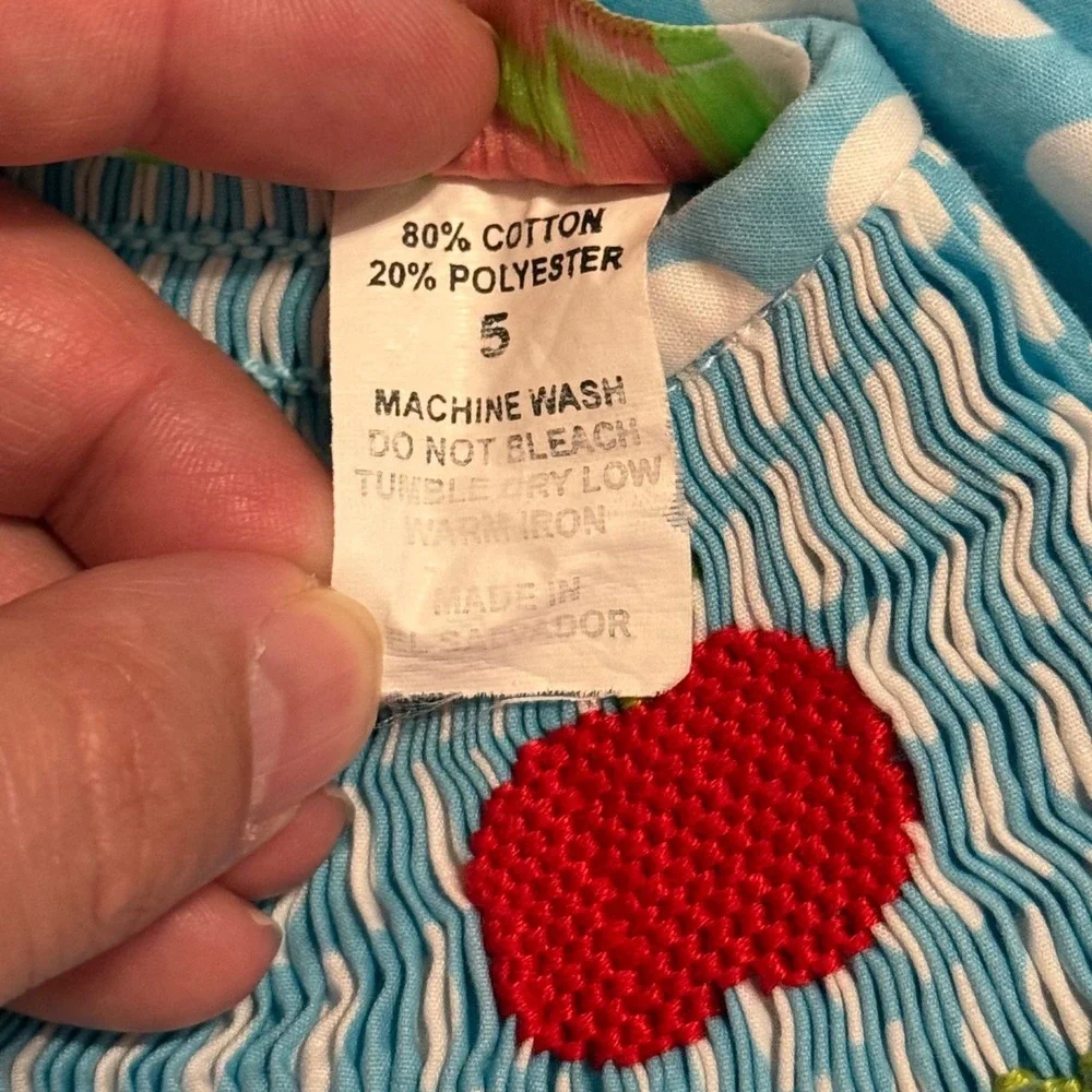 Lolly Wolly Doodle Girls Smocked ABC Apple Polka Dot Top and Shorts Set Size 5